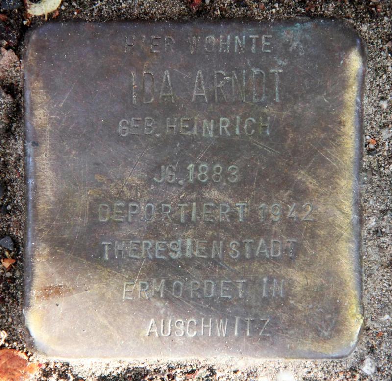 Stolperstein für Ida Arndt.