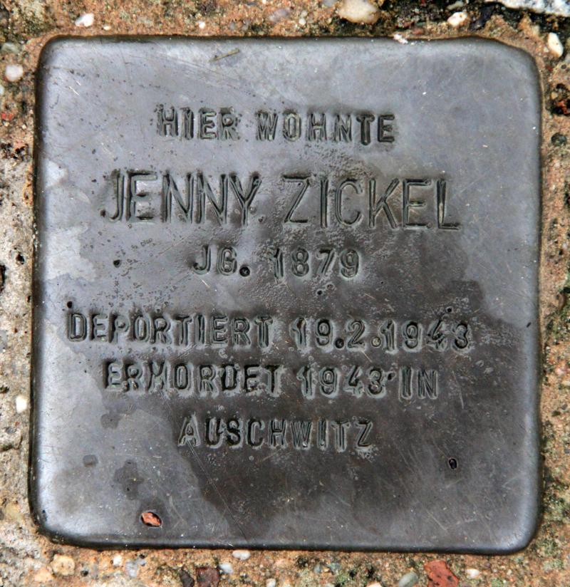 Stolperstein für Jenny Zickel.