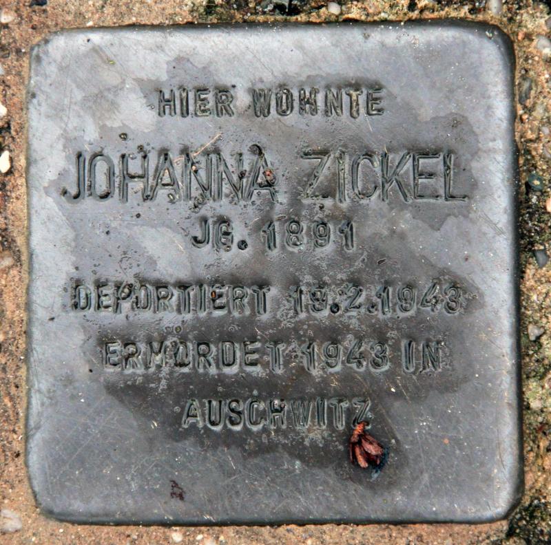 Stolperstein für Johanna Zickel.