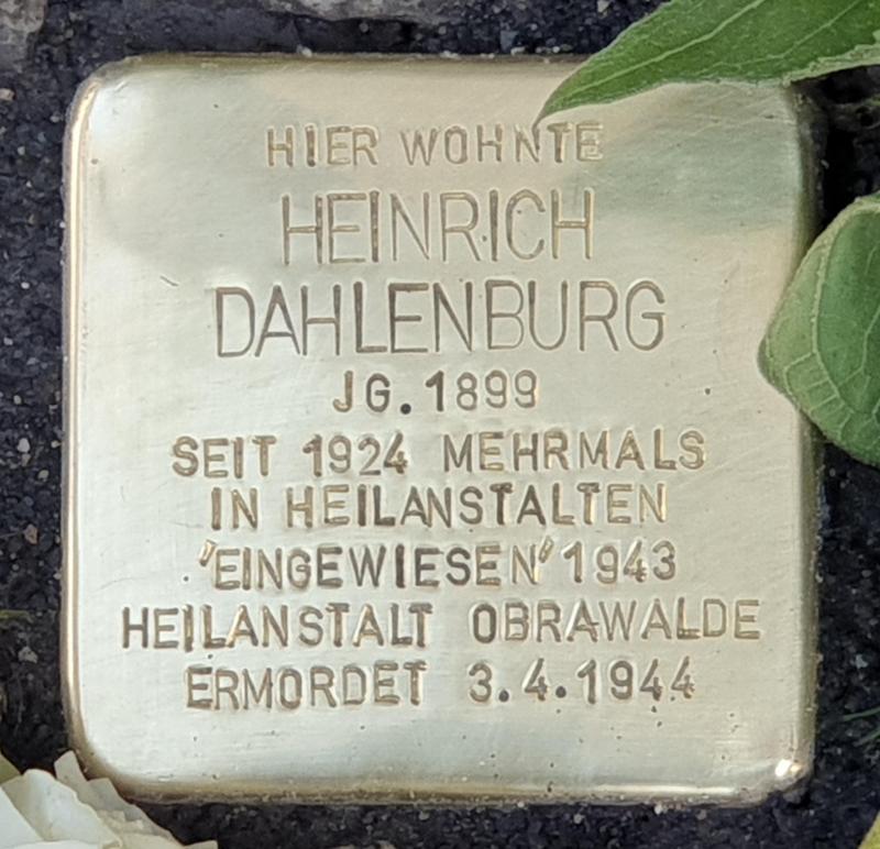 Stolperstein für Heinrich Dahlenburg, Foto: OTFW