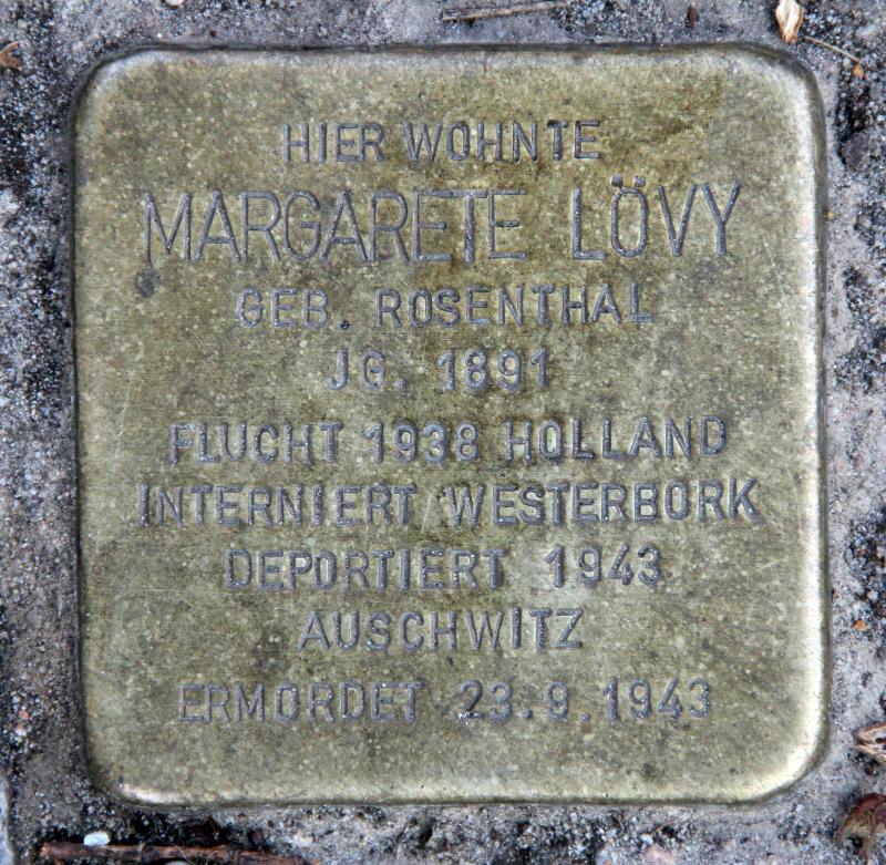 Stolperstein für Margarete Lövy.