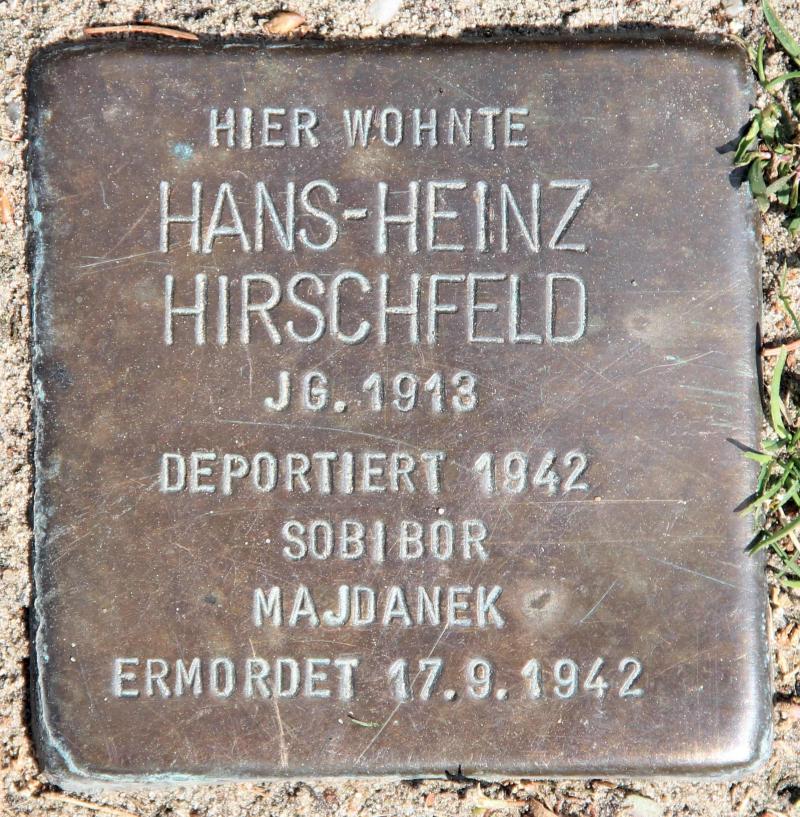 Stolperstein für Hans-Heinz Hirschfeld.
