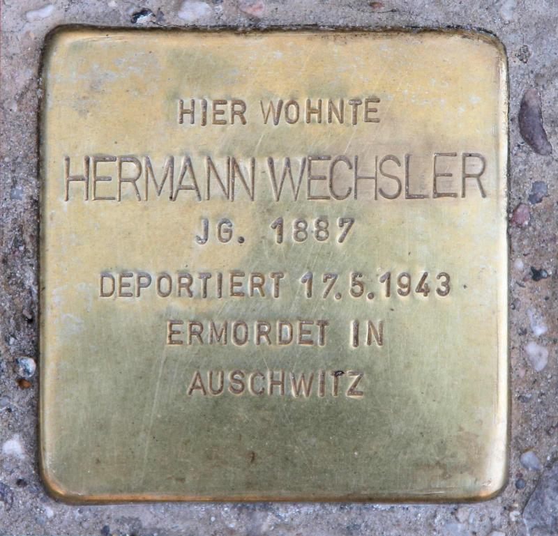 Stolperstein für Hermann Wechsler (Vecsler).