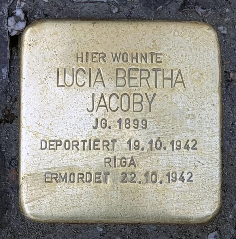 Stolperstein Lucia Bertha Jacoby © OTFW