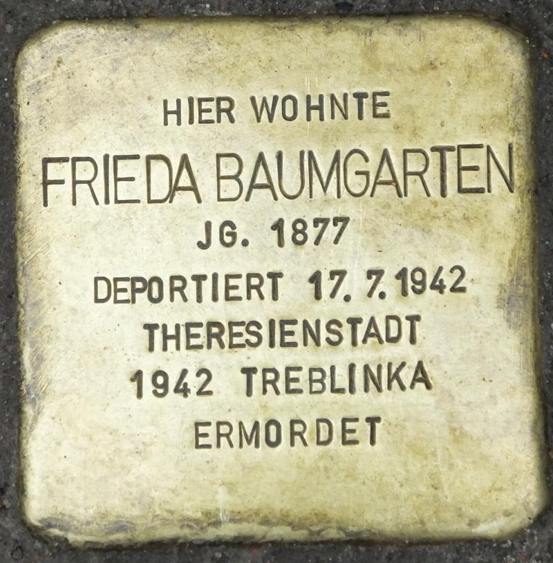 Stolperstein Frieda Baumgarten © Initiative Charlottenburg-Wilmersdorf, April 2013