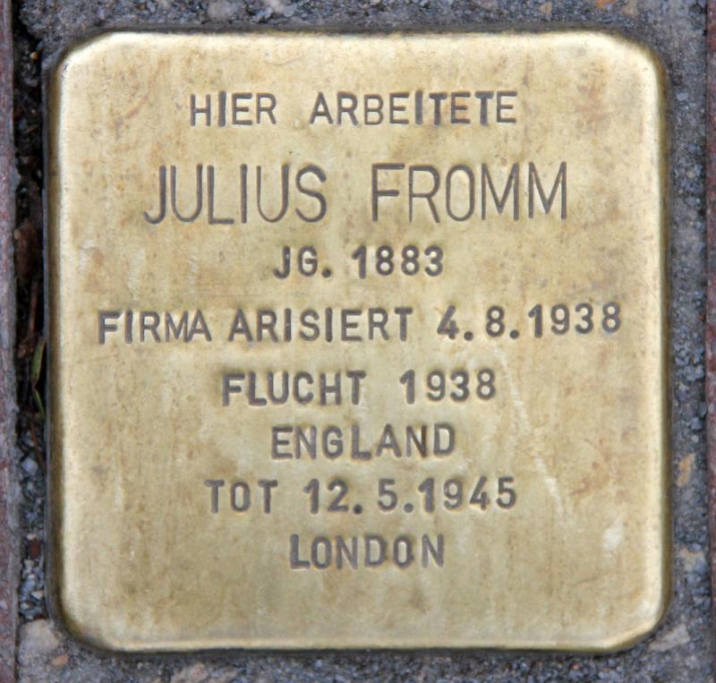 Stolperstein für Julius Fromm © OTFW