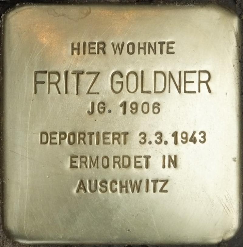 Stolperstein für Fritz Goldner, Foto: Stolpersteine-Initiative CW, Hupka