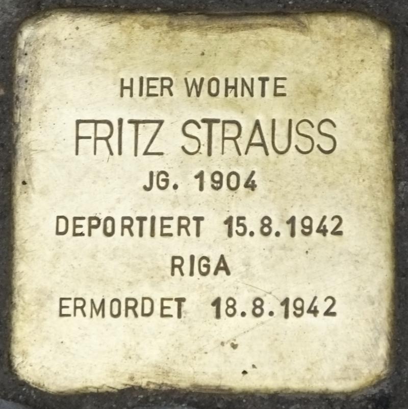 Stolperstein Fritz Strauss© H.-J. Hupka