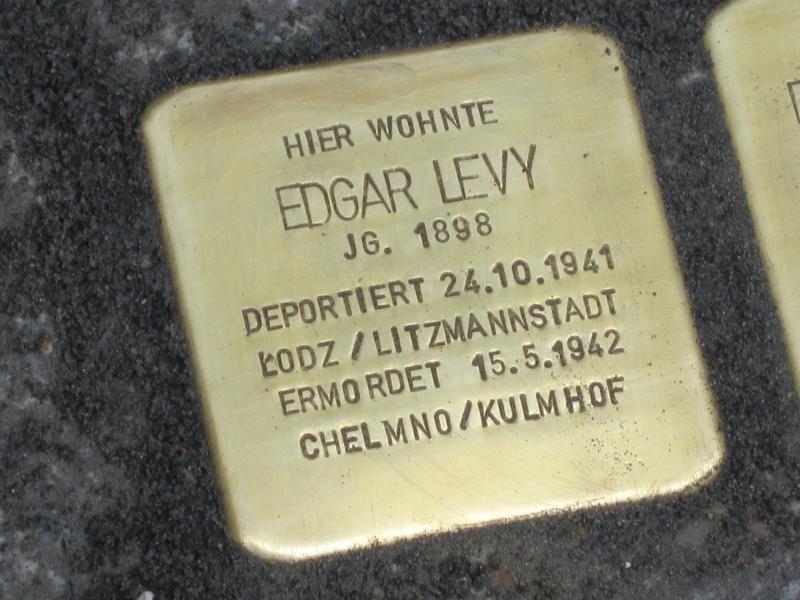 Stolperstein für Edgar Levy. Copyright: MTS