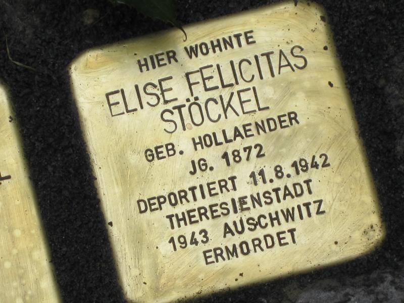 Stolperstein für Elise Felicitas Stöckel. Copyright: MTS