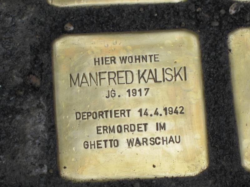 Stolperstein für Manfred Kaliski. Copyright: MTS