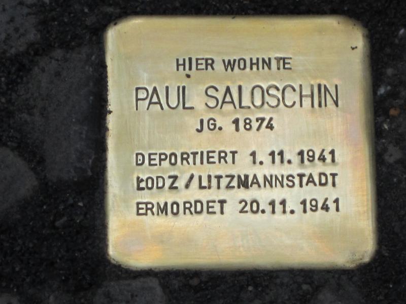 Stolperstein für Paul Saloschin. Copyright: MTS