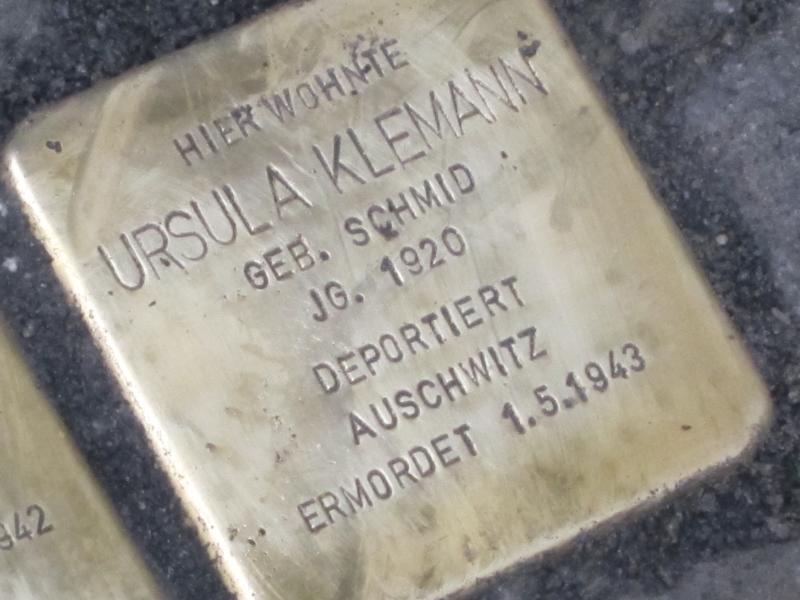 Stolperstein für Ursula Klemann. Copyright: MTS