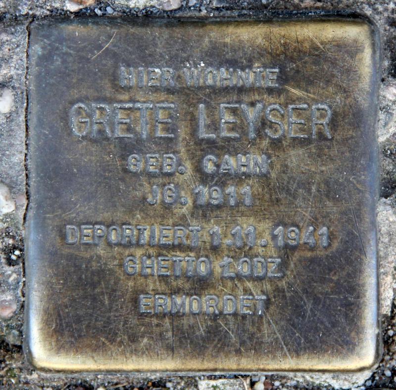 Stolperstein für Grete Leyser.