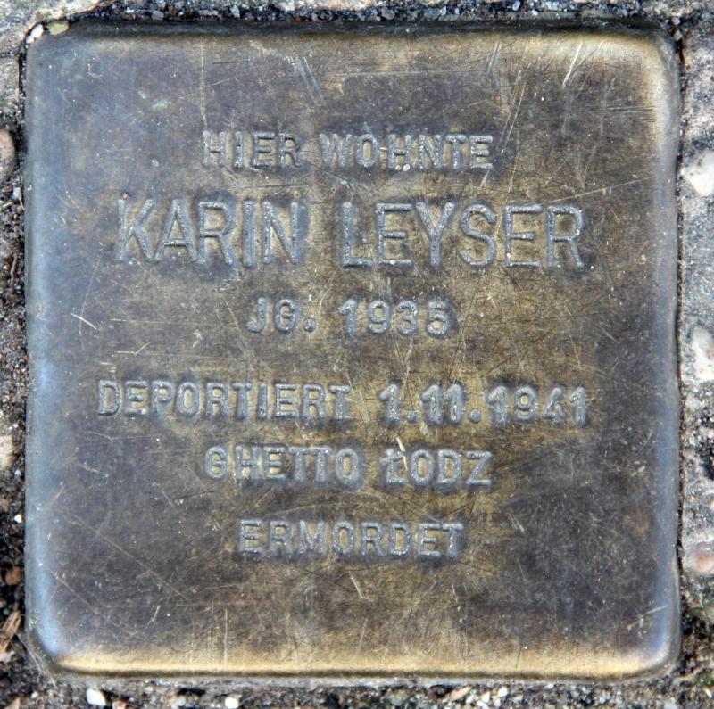 Stolperstein für Karin Leyser.