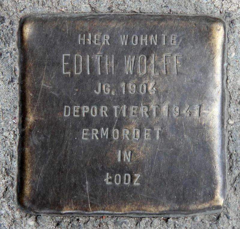 Stolperstein für Edith Wolff.