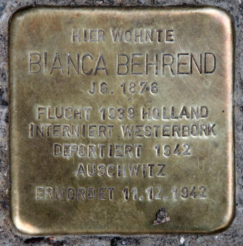 Stolperstein für Bianca Behrend.