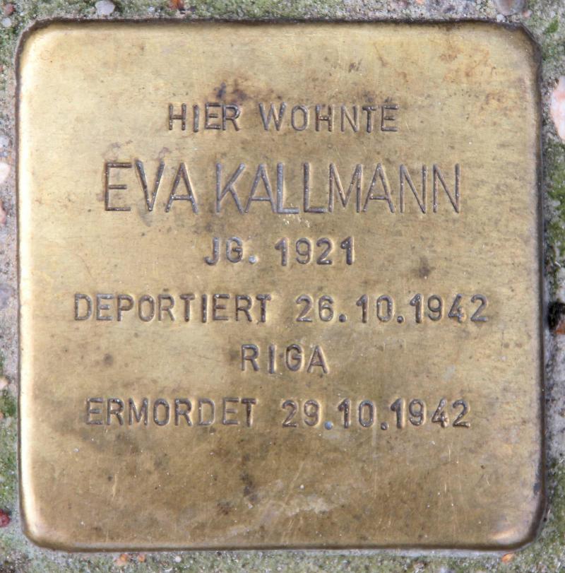 Stolperstein für Eva Cäcilie Kallmann.