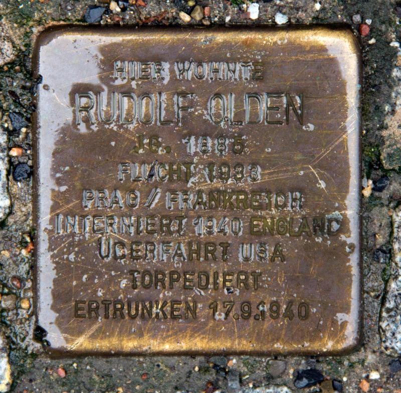 Stolperstein für Rudolf Olden.