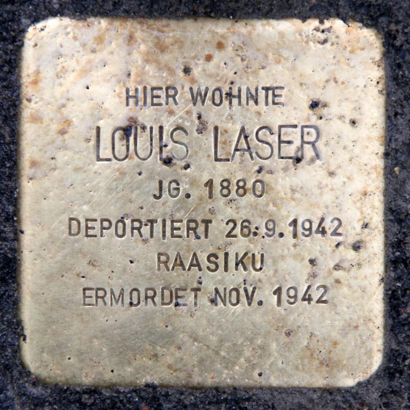Stolperstein für Louis Laser. Foto: OTFW.
