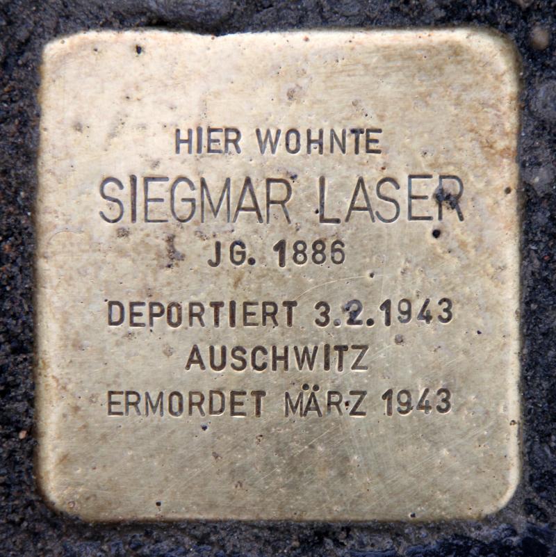 Stolperstein für Siegmar Laser. Foto: OTFW.