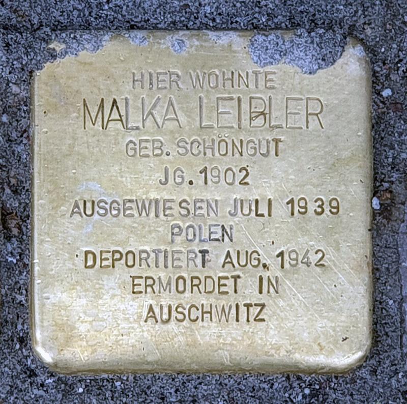 Stolperstein Malka Leibler (Foto: OTFW)