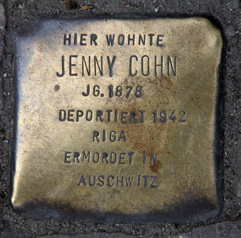 Stolperstein Jenny Cohn © OTFW
