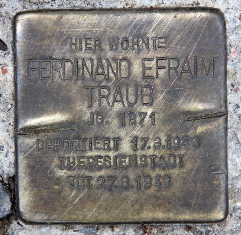 Stolperstein für Ferdinand Efraim Traub.