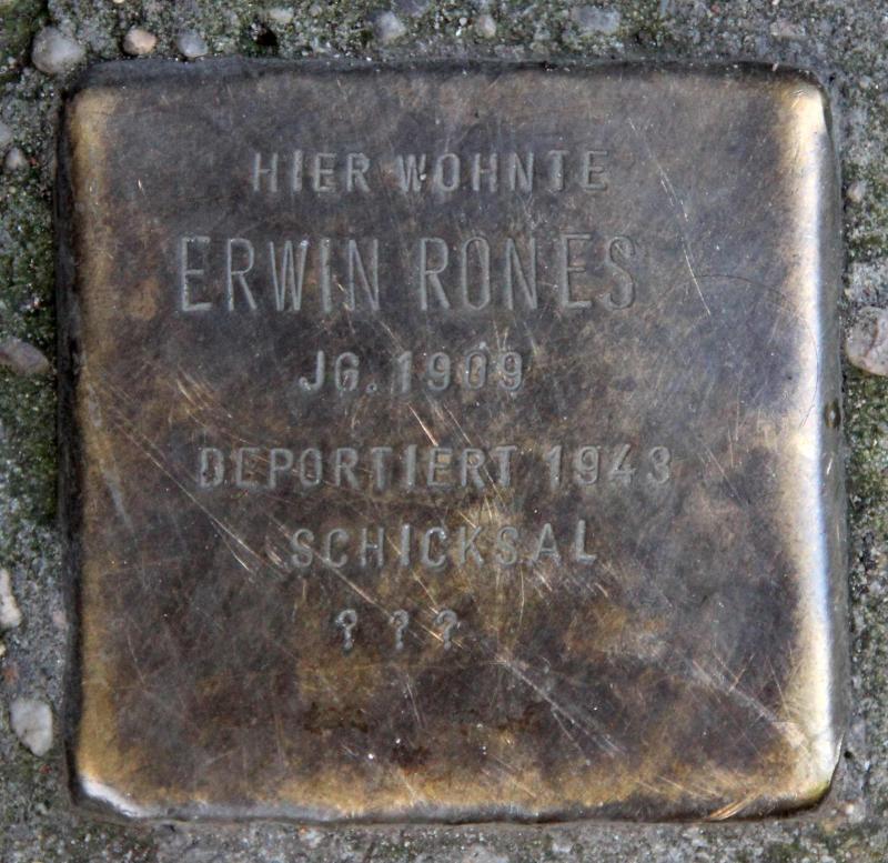 Stolperstein für Erwin Rones.