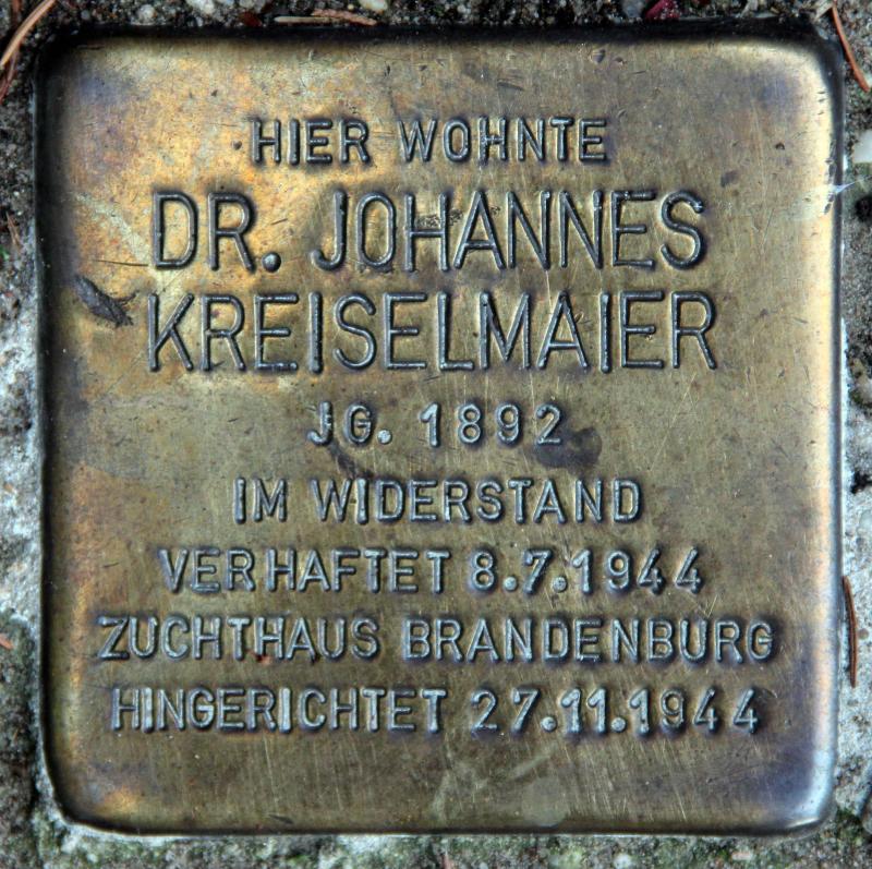 Stolperstein für Johannes Kreiselmaier.