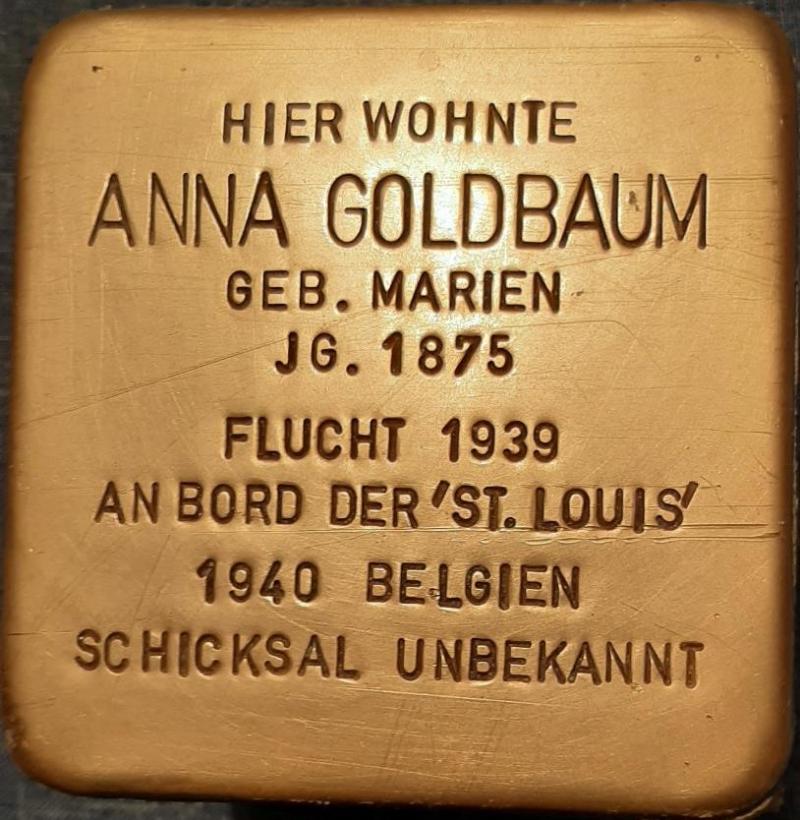 Stolperstein Anna Goldbaum (c/o Projekt-Stolpersteine)
