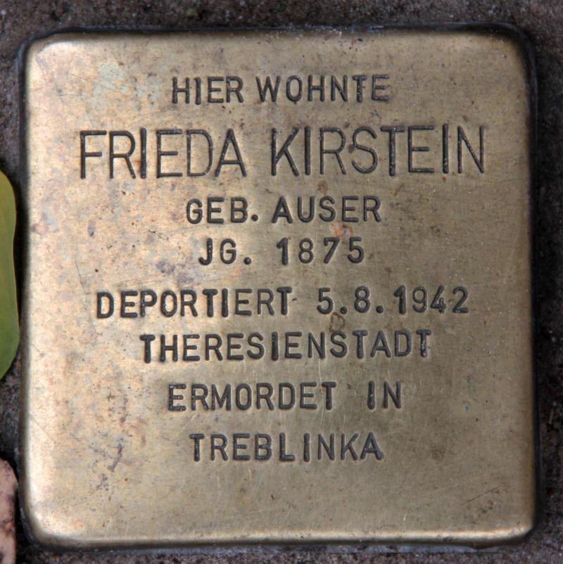 Stolperstein für Frieda Kirstein.