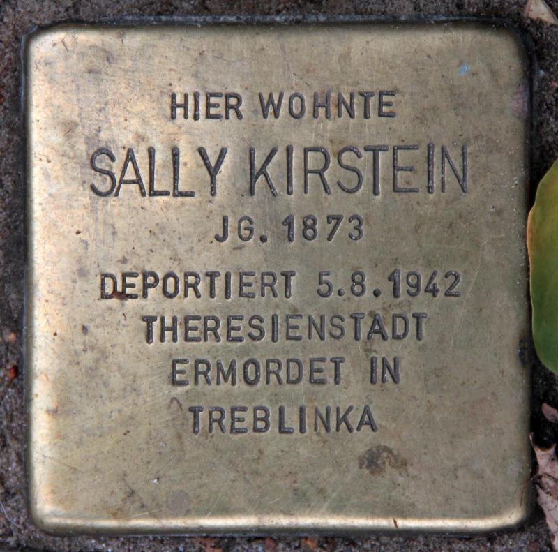 Stolperstein für Sally Kirstein.