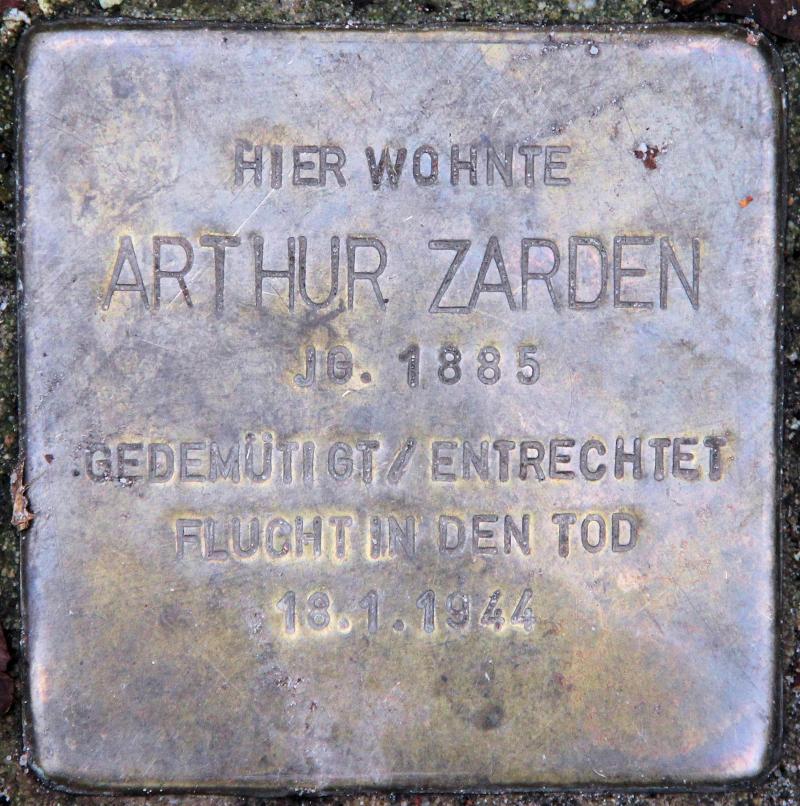 Stolperstein für Arthur Zarden.