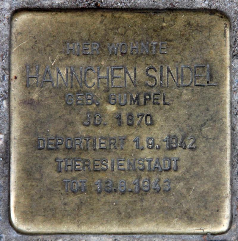 Stolperstein für Hannchen Sindel.