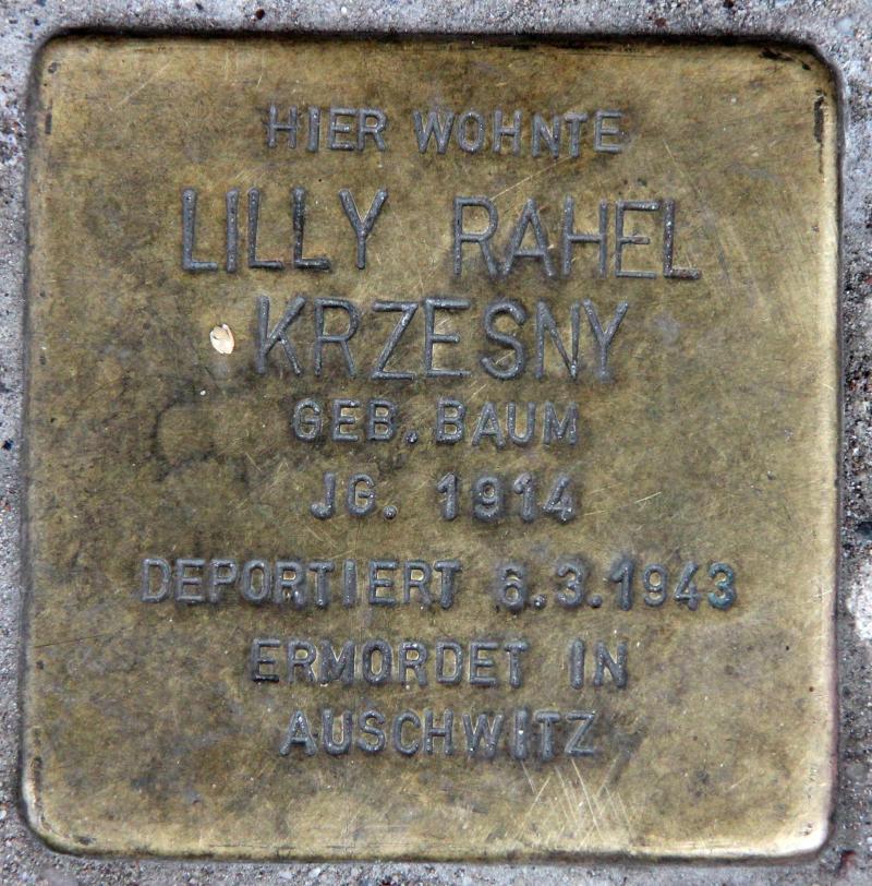 Stolperstein für Lilly Rahel Krzesny.