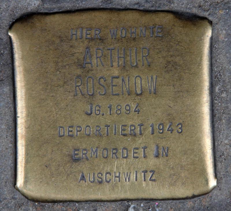 Stolperstein für Arthur Rosenow.