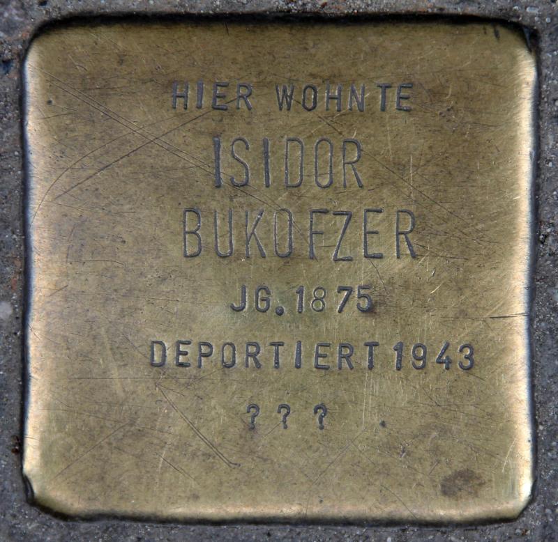 Stolperstein für Isidor Bukofzer.