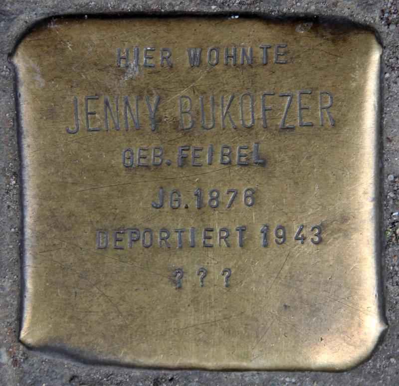 Stolperstein für Jenny Bukofzer.