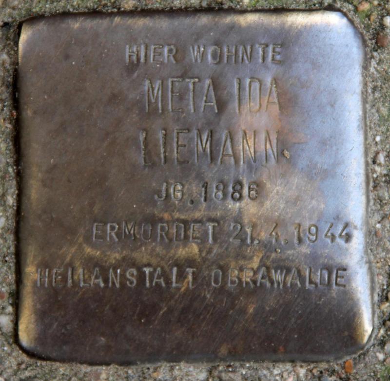 Stolperstein für Meta Ida Liemann.