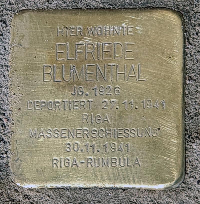 Stolperstein für Elfriede Blumenthal © OTFW