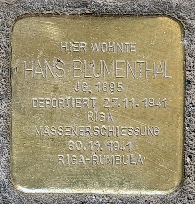 Stolperstein für Hans Blumenthal © OTFW