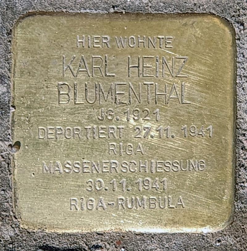 Stolperstein für Karl Heinz Blumenthal © OTFW