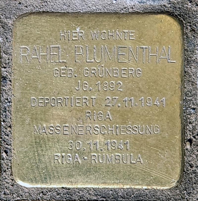 Stolperstein für Rahel Blumenthal © OTFW