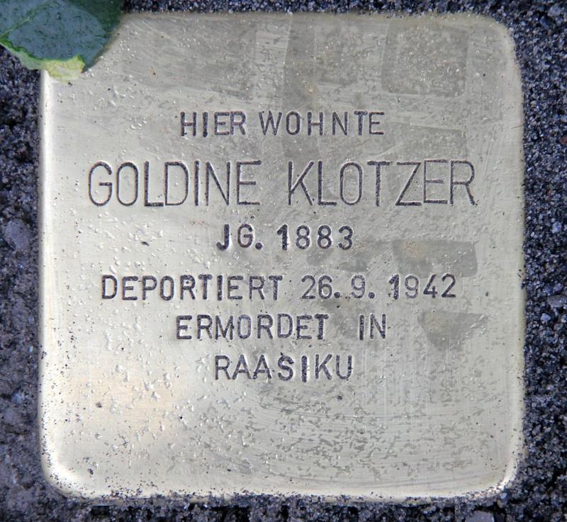 Stolperstein Goldine Klotzer © OTFW