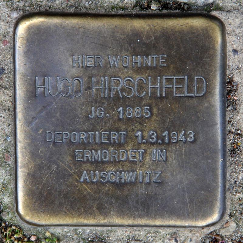 Stolperstein für Hugo Hirschfeld © OTFW