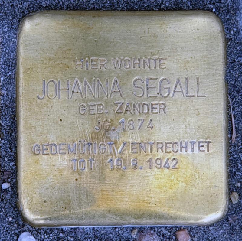 Stolperstein für Johanna Segall  © OTFW