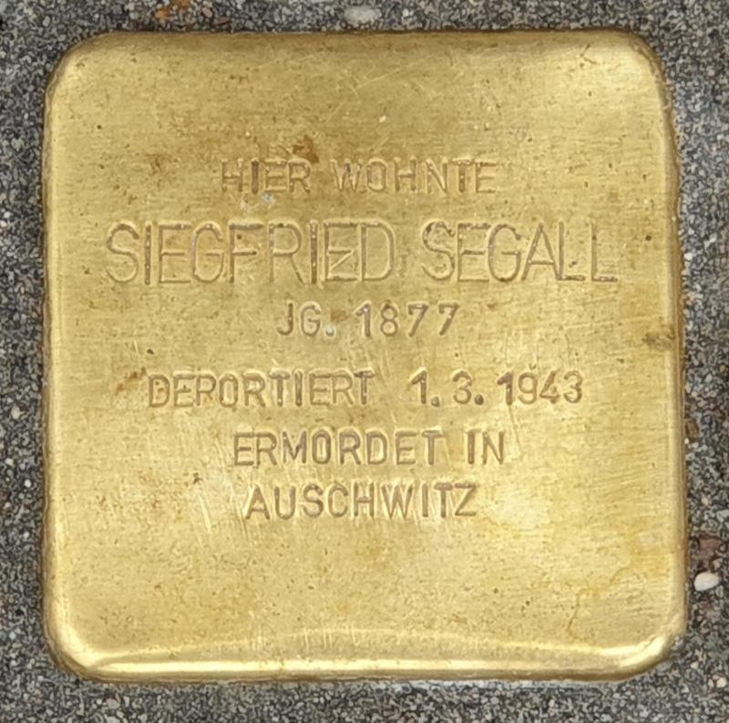 Stolperstein für Siegfried Segall  © OTFW