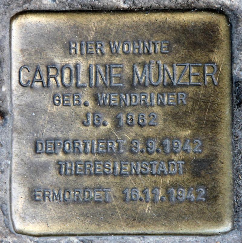 Stolperstein für Caroline Münzer.