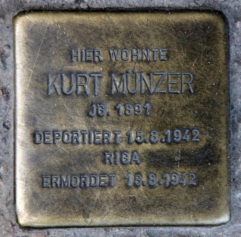 Stolperstein für Kurt Münzer.